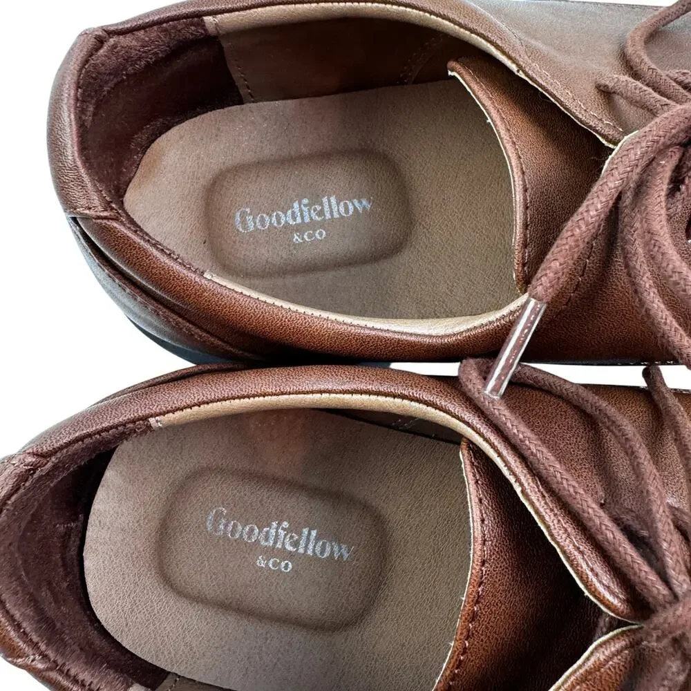 Goodfellow & CO Faux Leather Brown Lace Up Comfort Shoes Men's Size 9.5